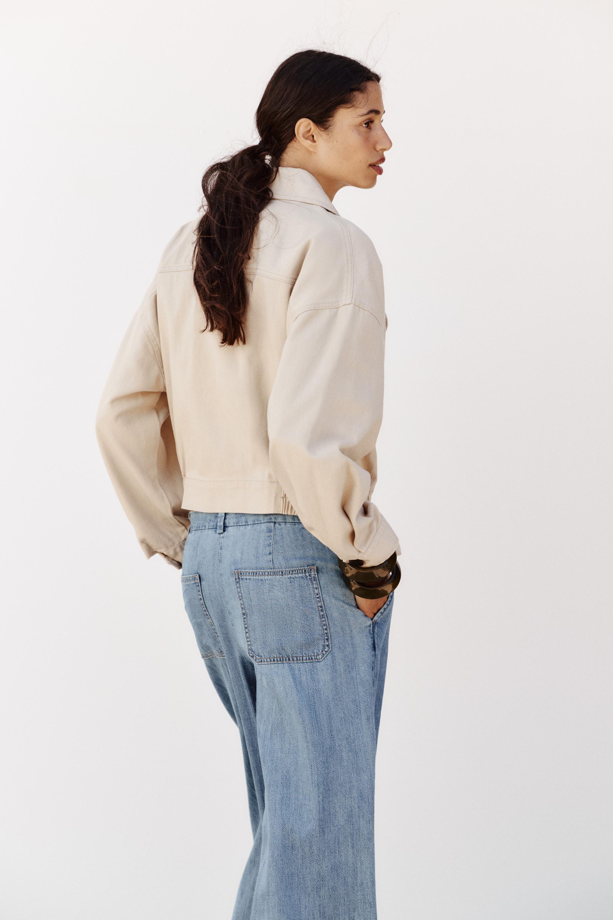 ELASTIC HEM CROPPED JACKET - Ecru | ZARA United States