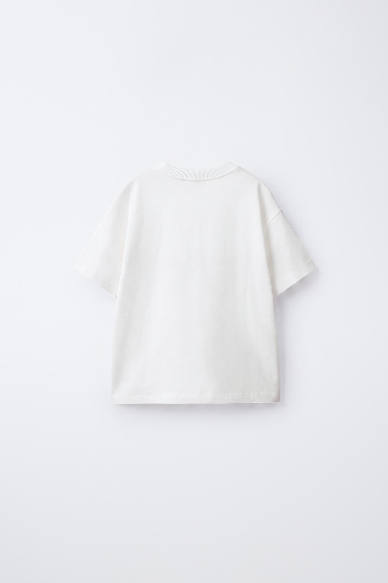 EMBROIDERED DETAIL T-SHIRT — Oyster-white
