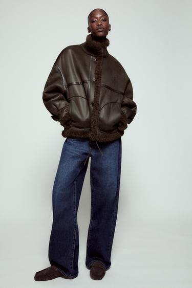 JAQUETA BOMBER DUPLA FACE ZW COLLECTION - Marrom-chocolate da Zara