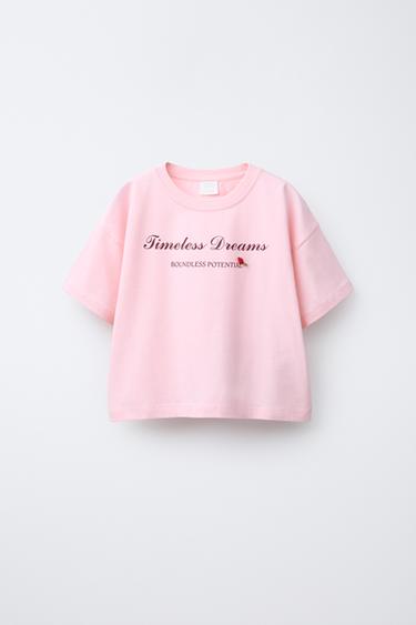 HEAVY SLOGAN T-SHIRT - Pink by Zara - Image 0
