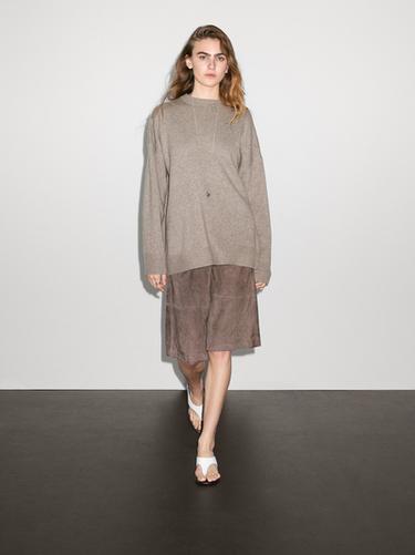 Zara 100% cashmere oversize knit sweater - Beige - Image 0