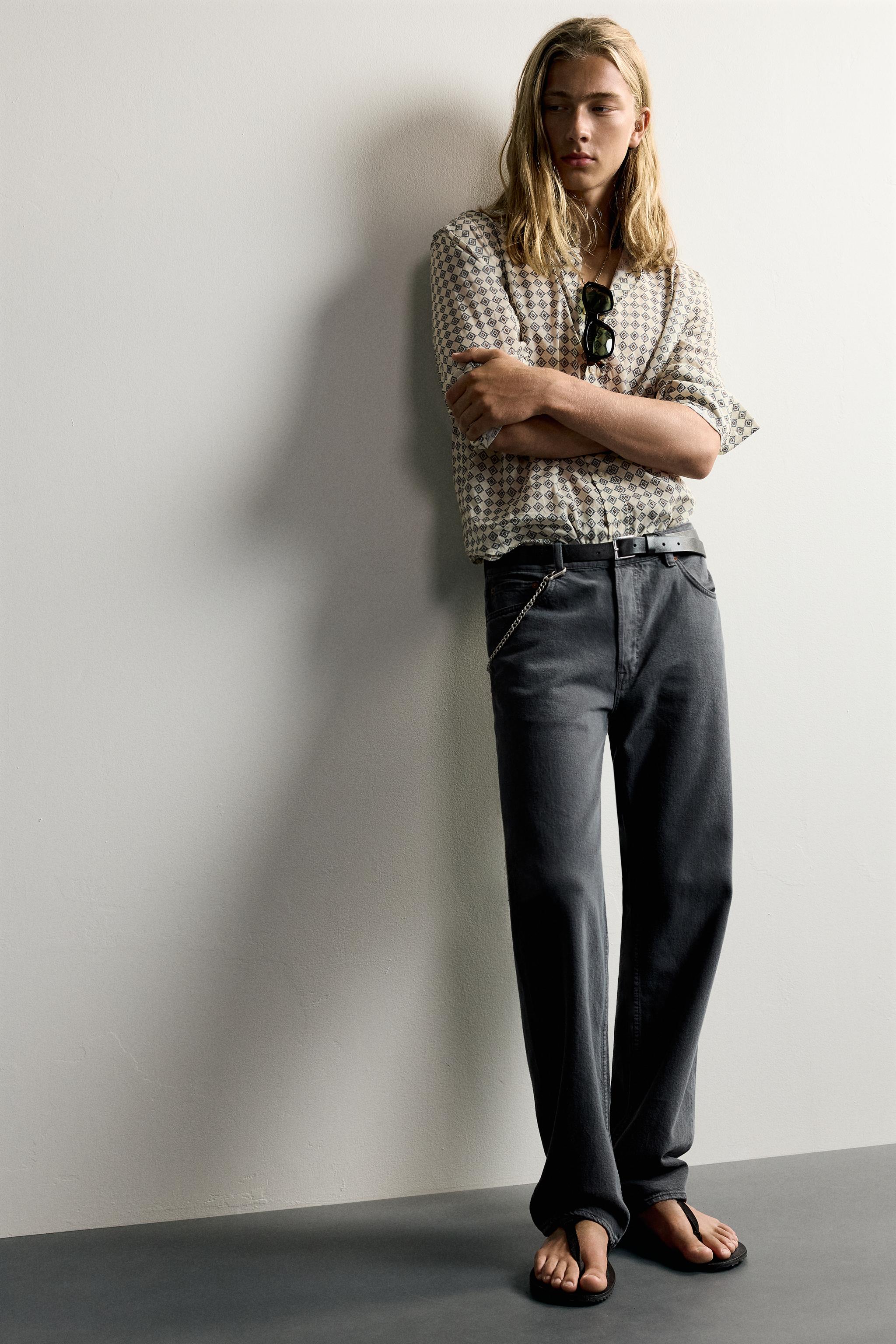 GEOMETRIC PRINT RELAXED FIT SHIRT