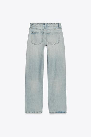 JEAN TRF WIDE LEG TAILLE BASSE - Bleu délavé de Zara - Image 5