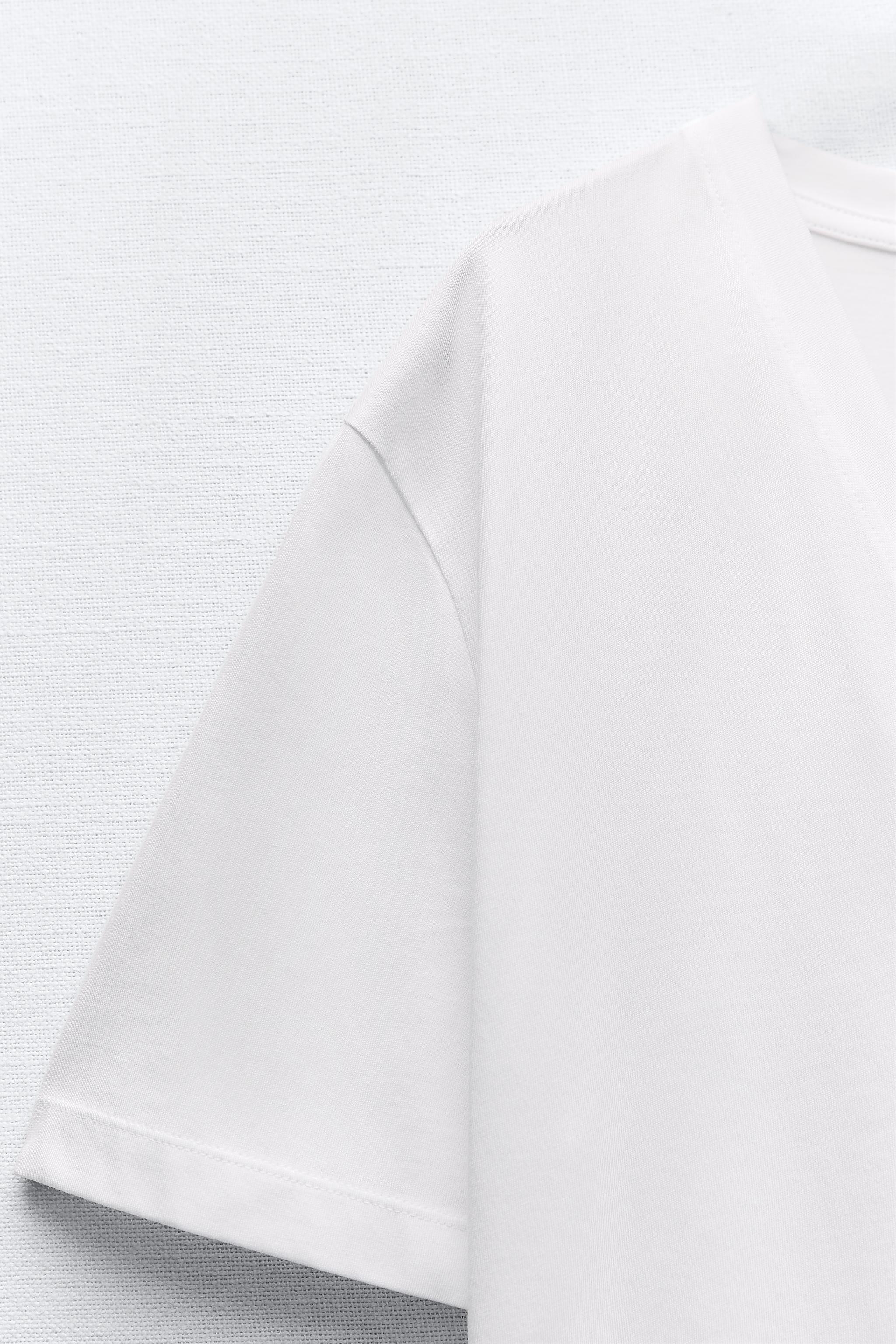 BASIC COTTON T-SHIRT - White | ZARA United States BASIC COTTON T-SHIRT - White | ZARA United States