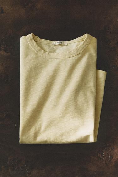 SHORT SLEEVE T-SHIRT - Light yellow by Zara - Image 4