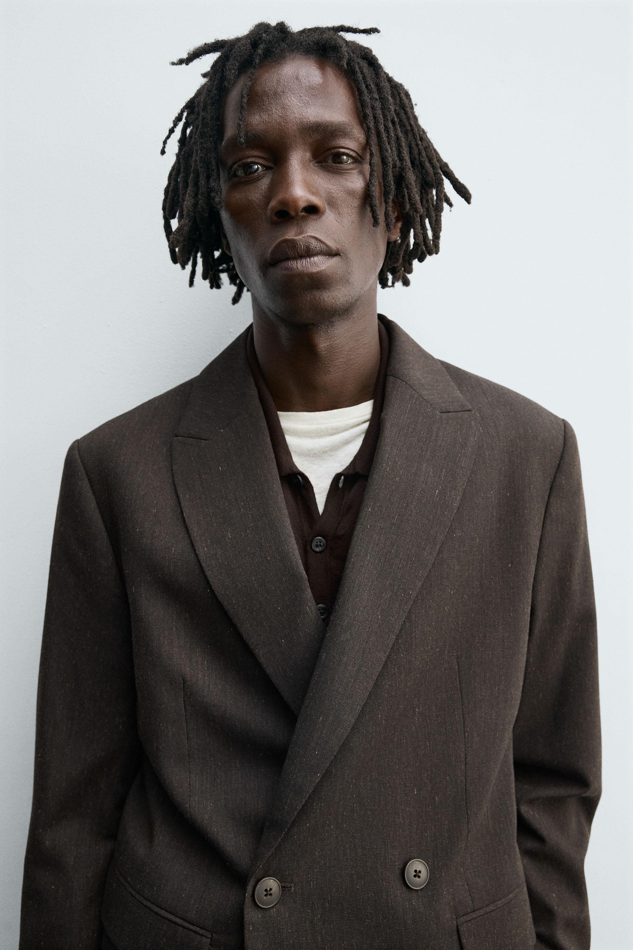 ダブルブレスト仕様ウールブレザー - グリッターブラウン | ZARA