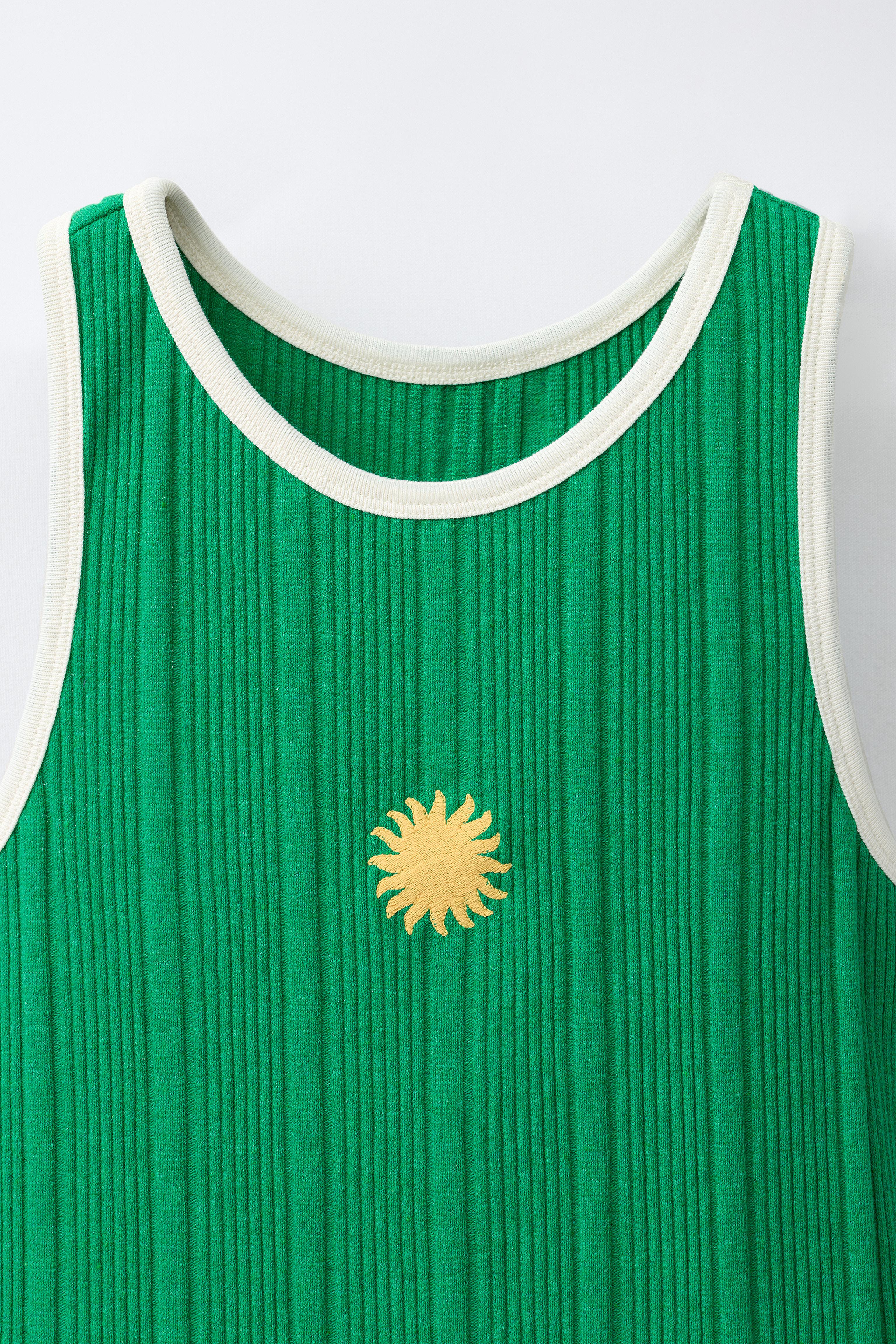 EMBROIDERED SUN RIB DRESS