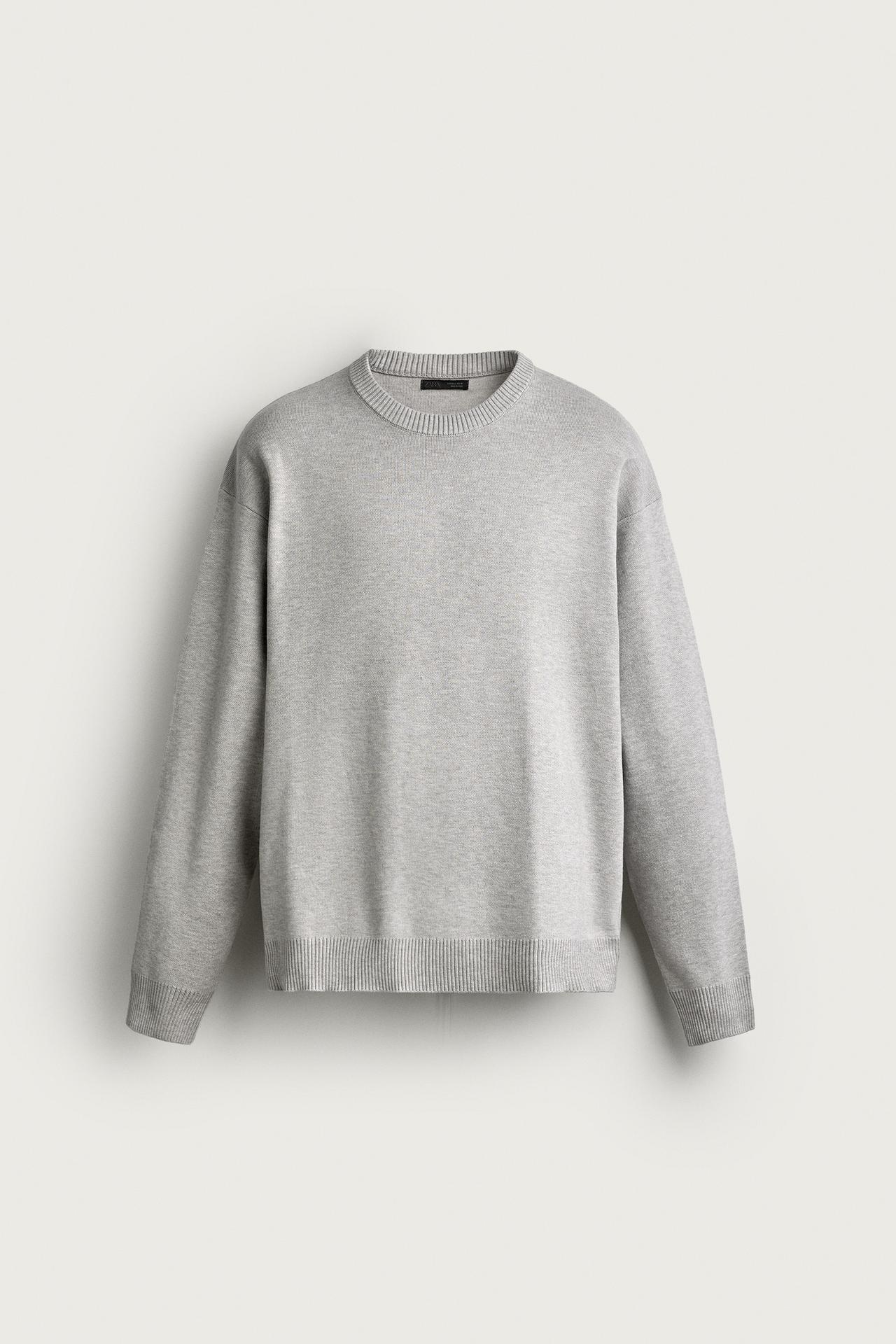 COLORBLOCK RELAXED FIT SWEATER — Gray marl