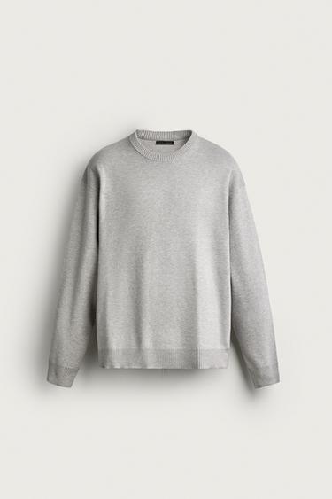 COLORBLOCK RELAXED FIT SWEATER — Gray marl 1