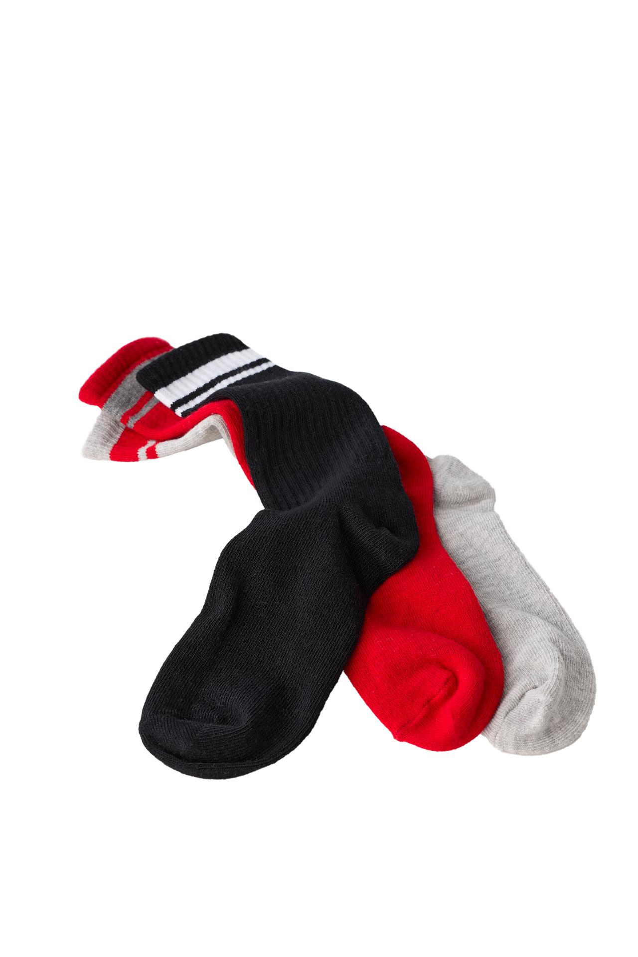 SEVEN-PACK OF STRIPED CREW SOCKS — Pink