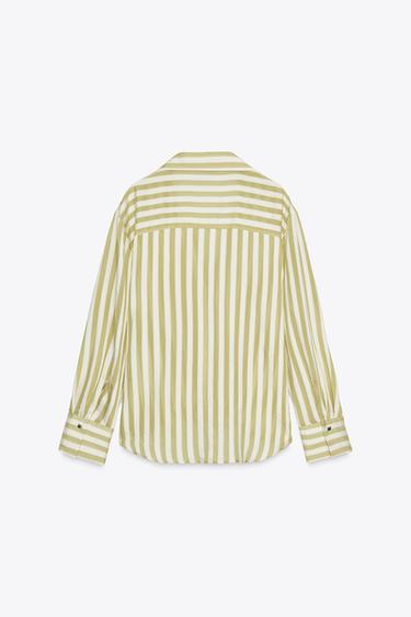STRIPED SHIRT - Green / Ecru by Zara - Image 7