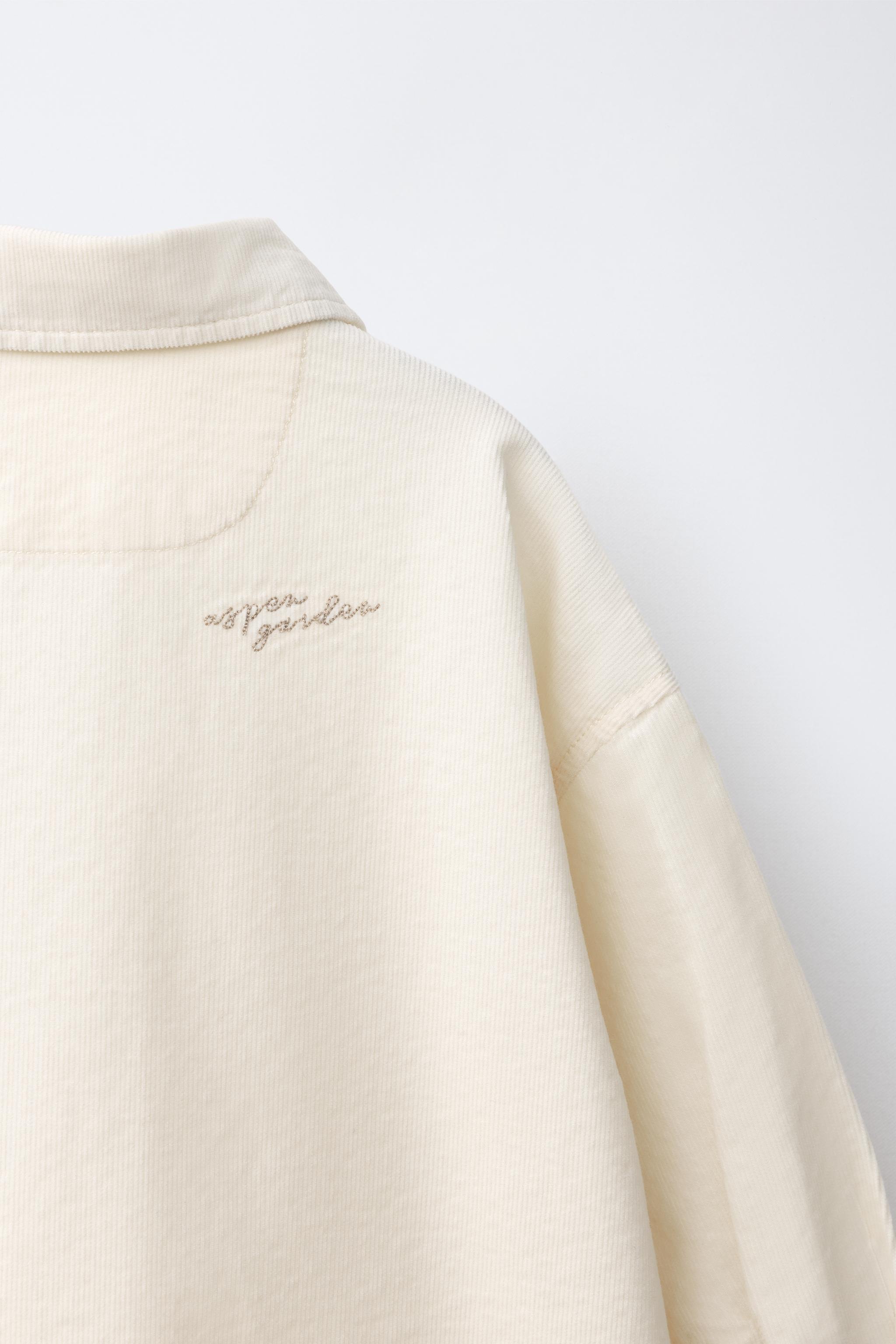 Детские рубашки Zara CORDUROY BEAR EMBROIDERY SHIRT — фото 5