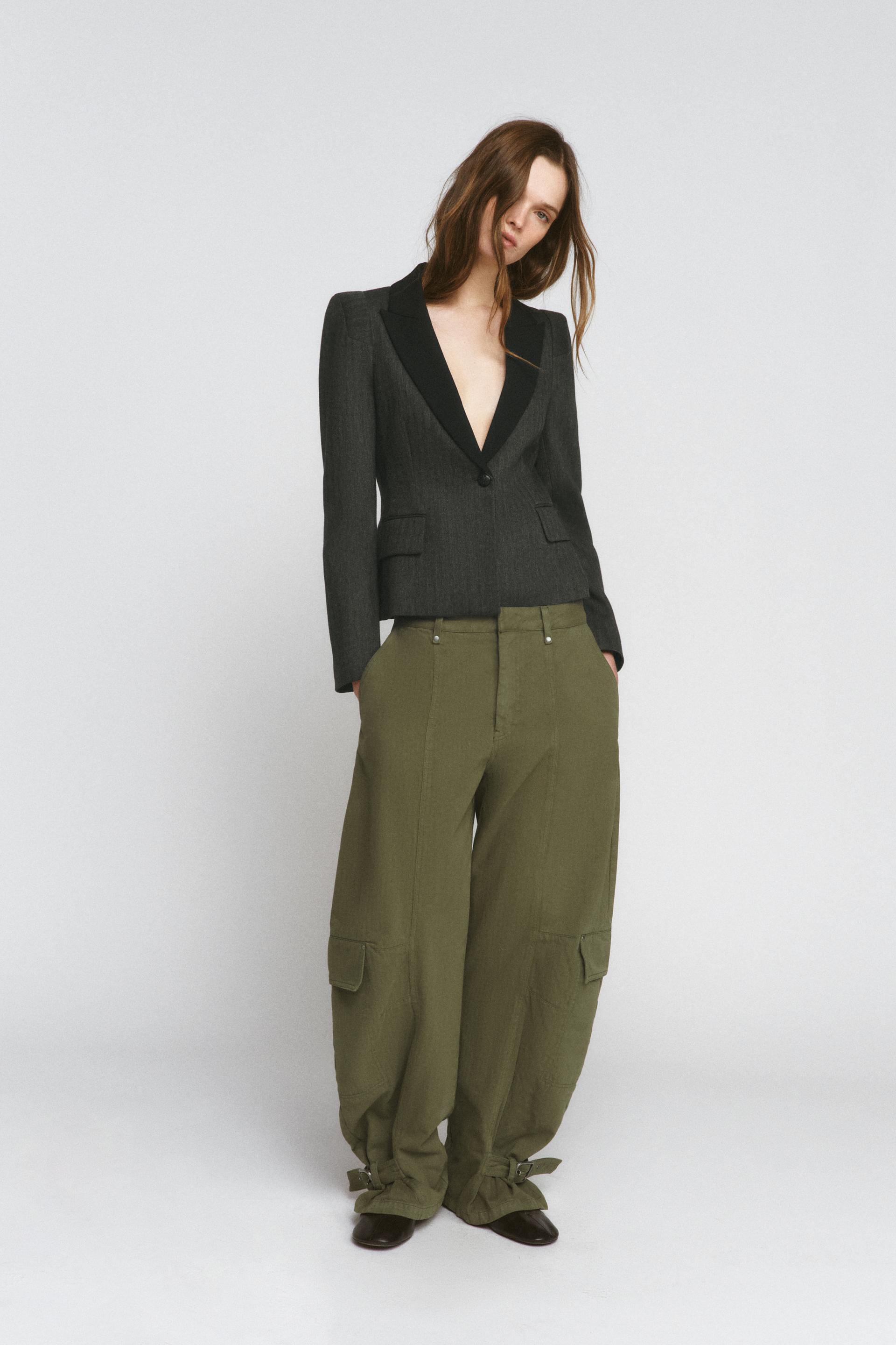 Zara ZW COLLECTION BARREL CARGO PANTS