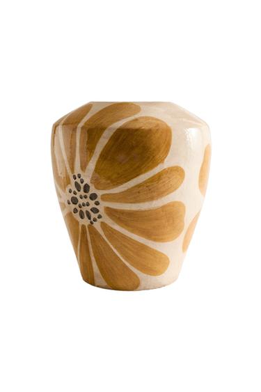TERRACOTTA FLORAL VASE - yellow by Zara