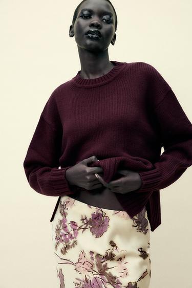 JERSEY PUNTO LISO - Burgundy de Zara