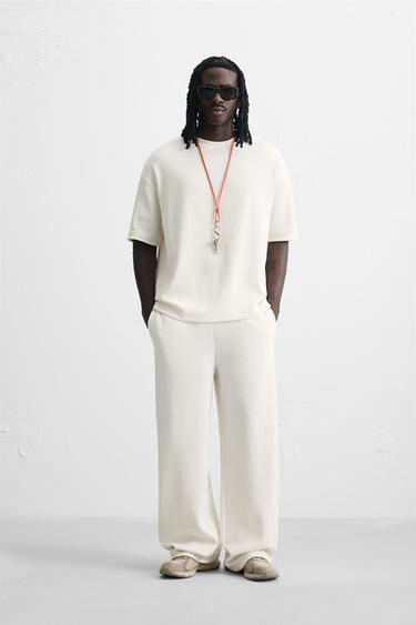 VERTICAL TEXTURED JOGGERS - Oyster-white by Zara - Image 0