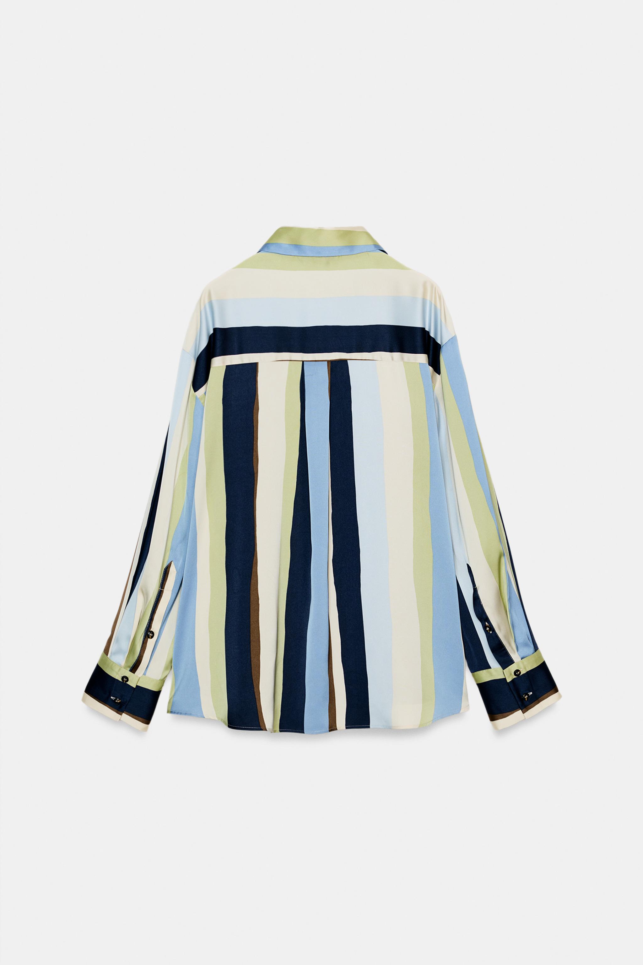 CHEMISE SATINÉE À RAYURES