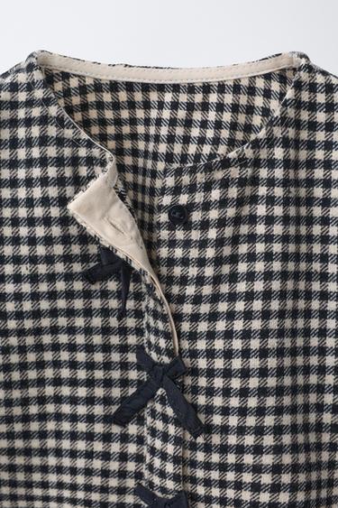 SOFT GINGHAM T-SHIRT - Ecru by Zara