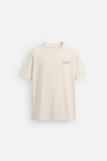 CONTRAST PRINT T-SHIRT - Oyster-white by Zara - Image 6