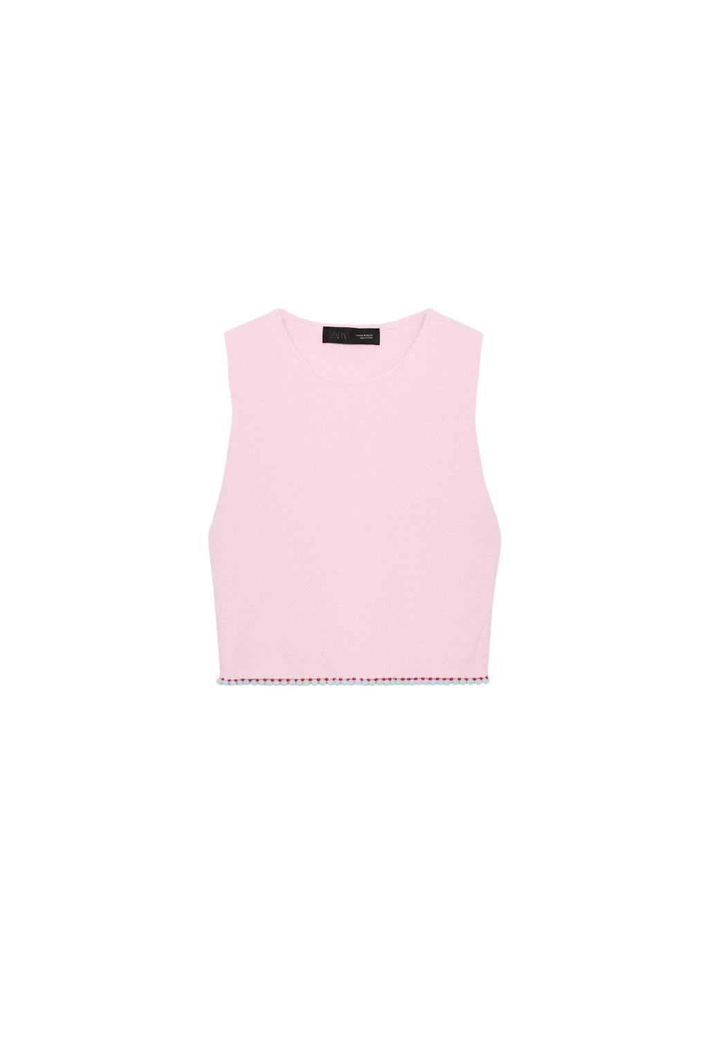 BEADED KNIT CROP TOP - image 3