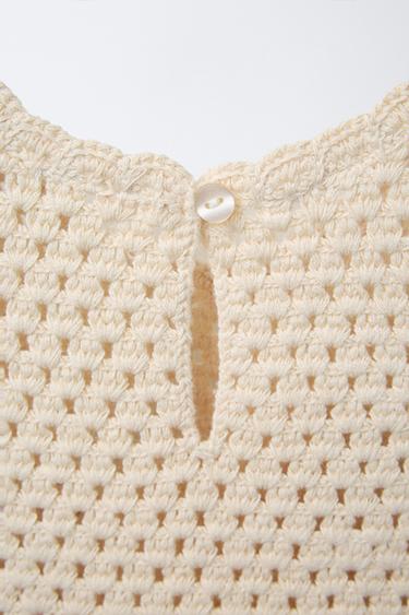 TOP EN MAILLE FRUITS AU CROCHET - Écru moyen de Zara - Image 2
