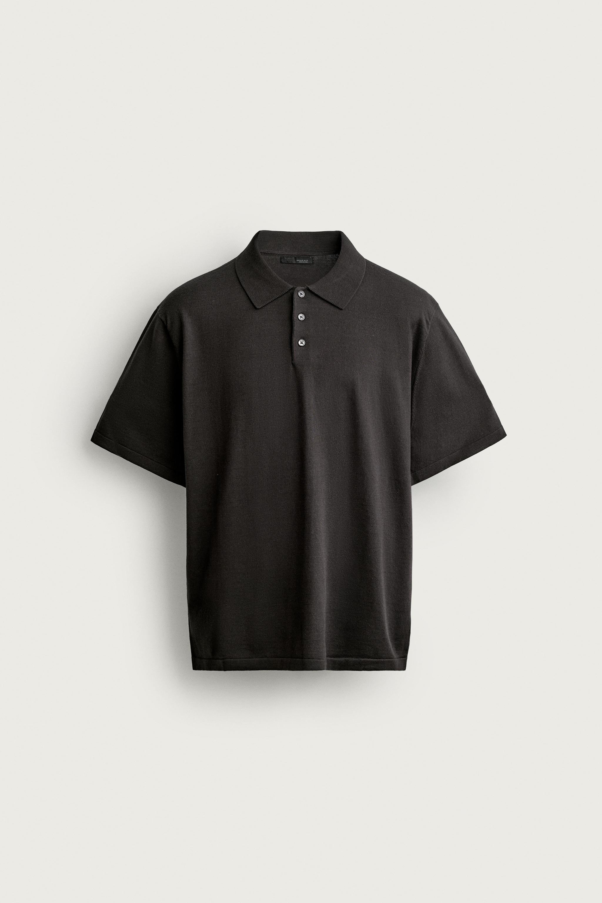 REGULAR FIT COTTON BLEND KNIT POLO — Dark brown
