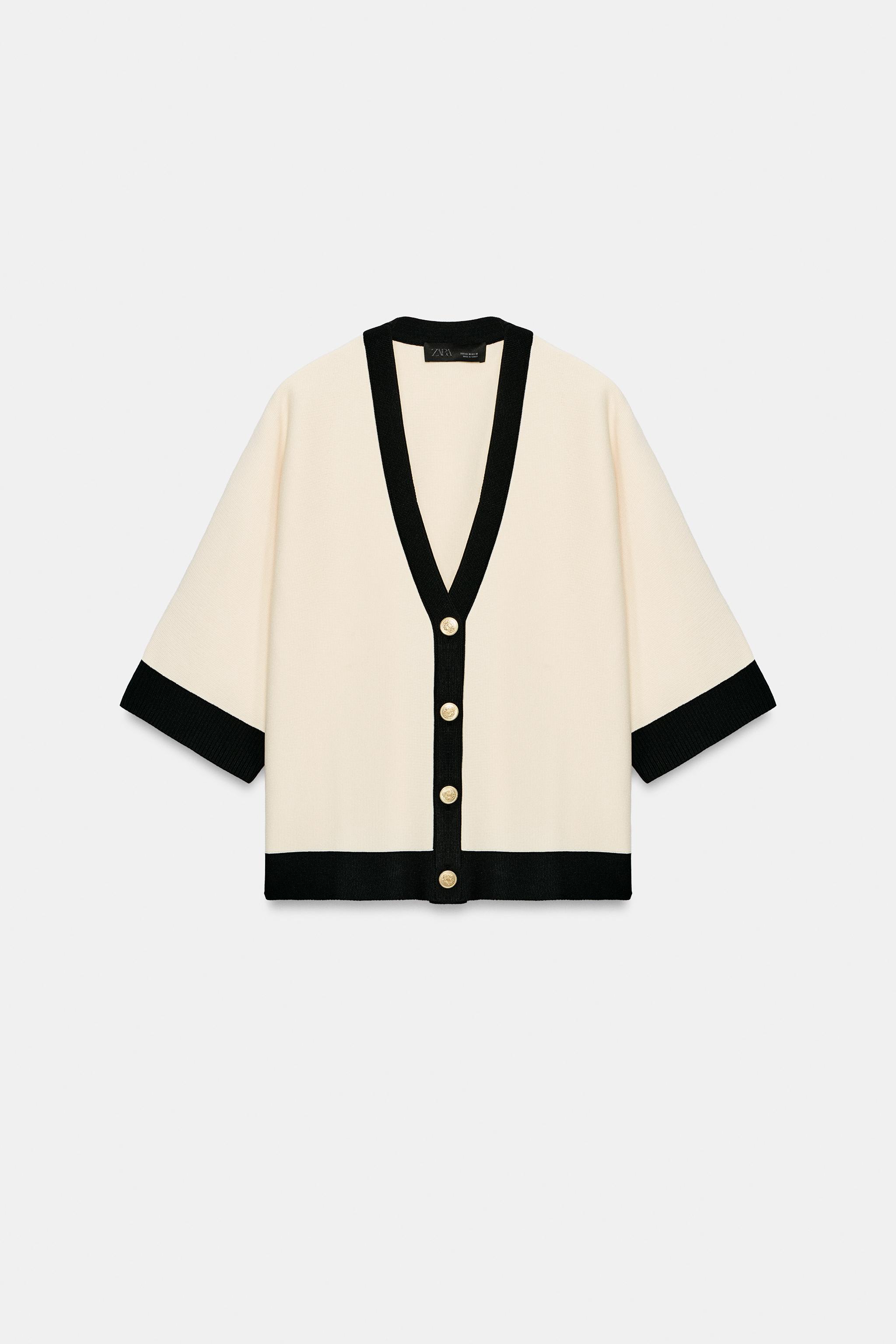 GILET EN MAILLE LISERÉS CONTRASTANTS