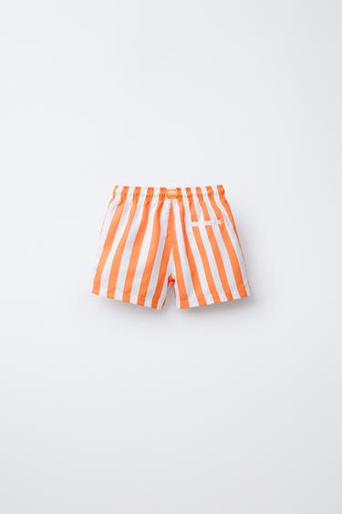 6-14 ANS / SHORT DE BAIN À RAYURES - Orange de Zara - Image 1