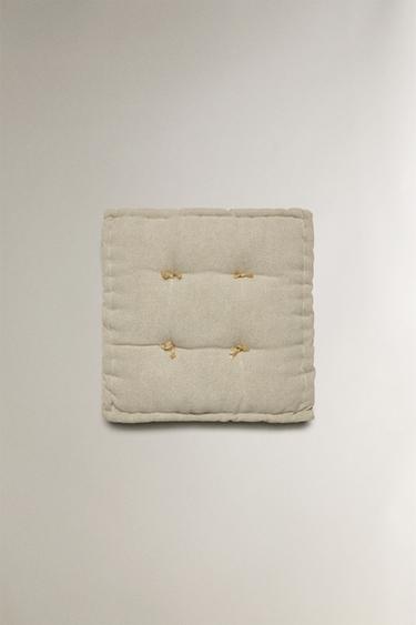 SEAT CUSHION WITH TOPSTITCHING - Blue marl by Zara - Image 0