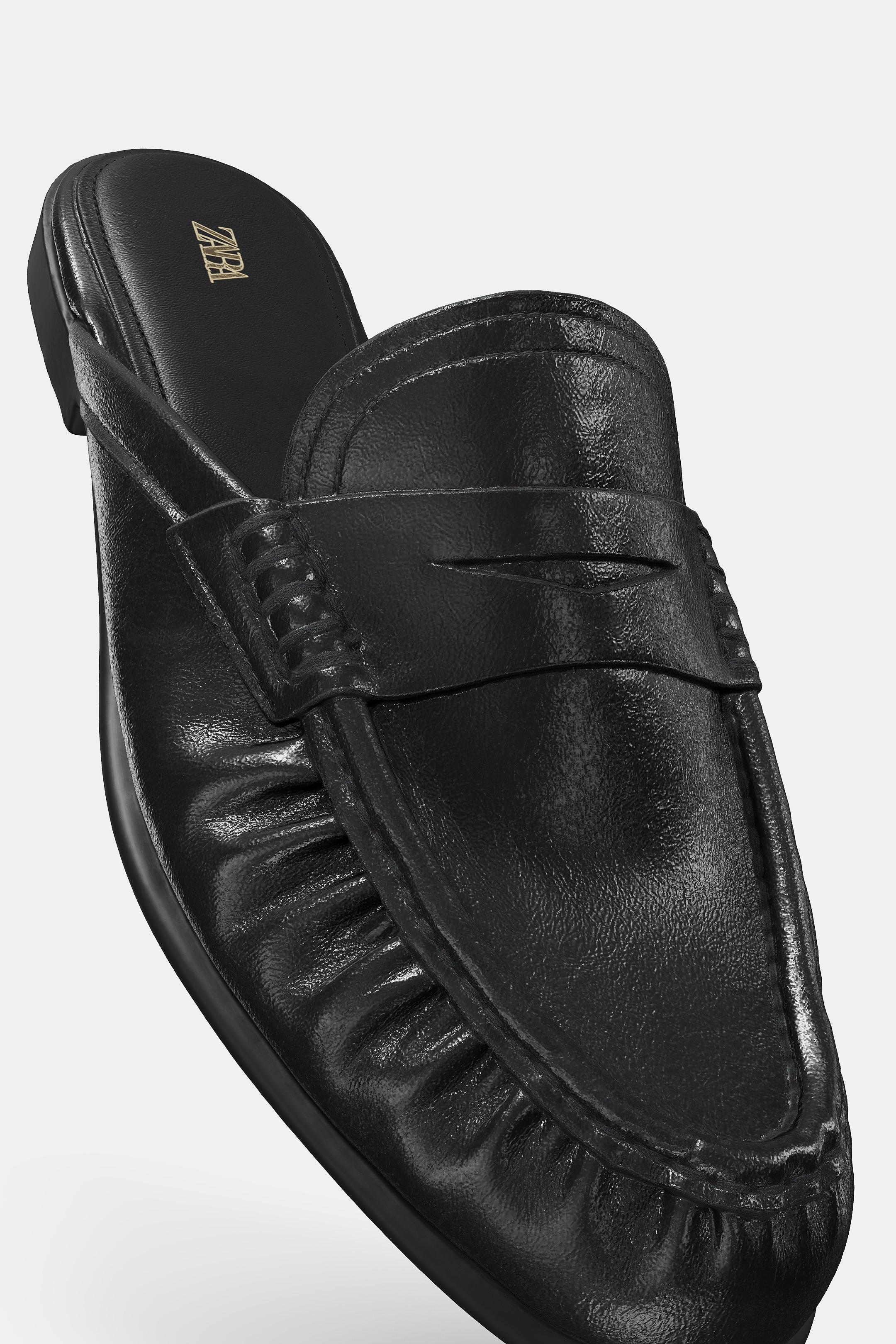 MOCASÍN DESTALONADO FRUNCIDO - Negro de Zara