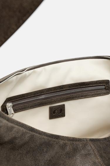 CRACKLED LEATHER BAG - Black by Zara - Image 5