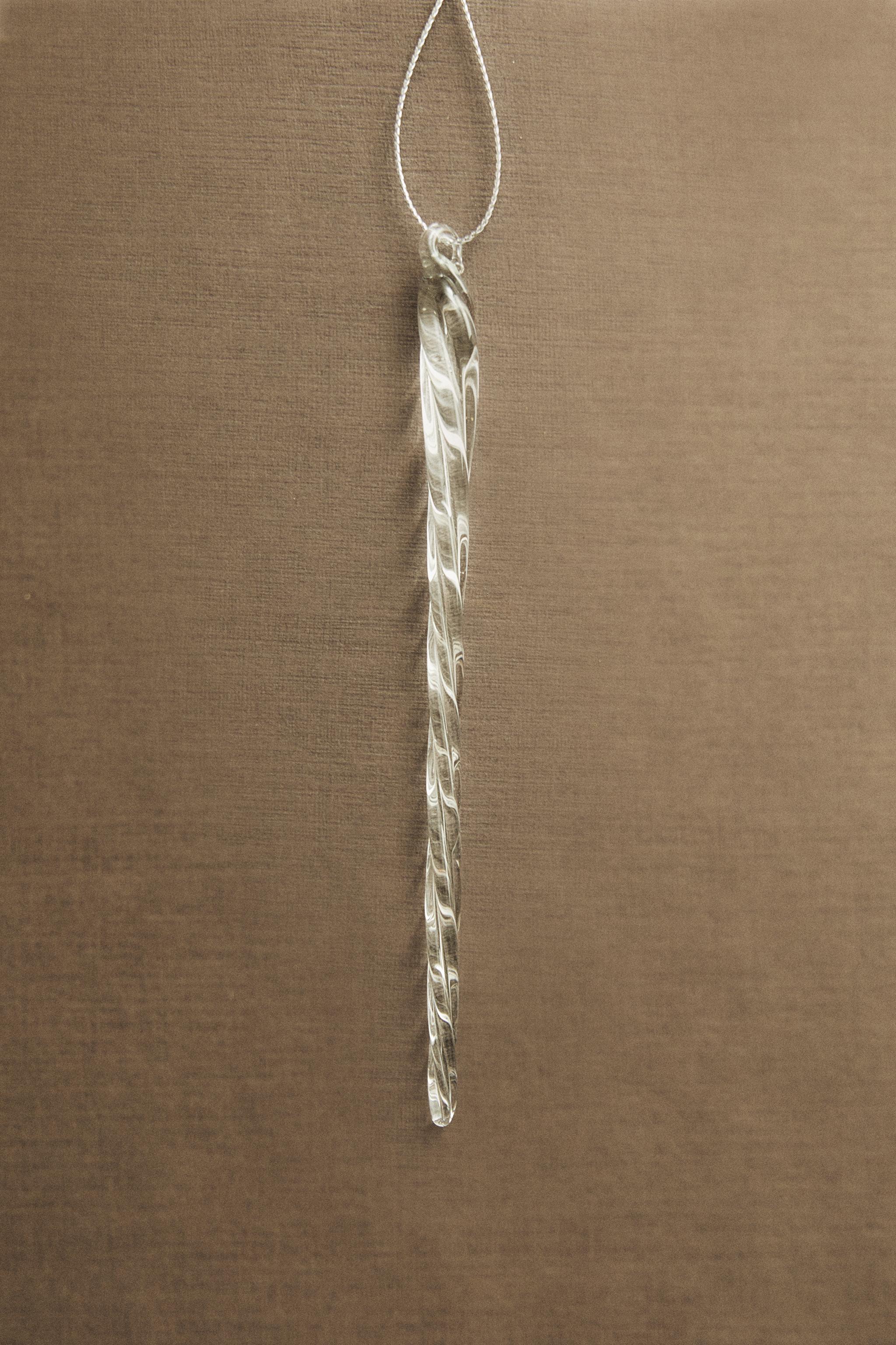 GLASS DROPLET CHRISTMAS TREE ORNAMENT