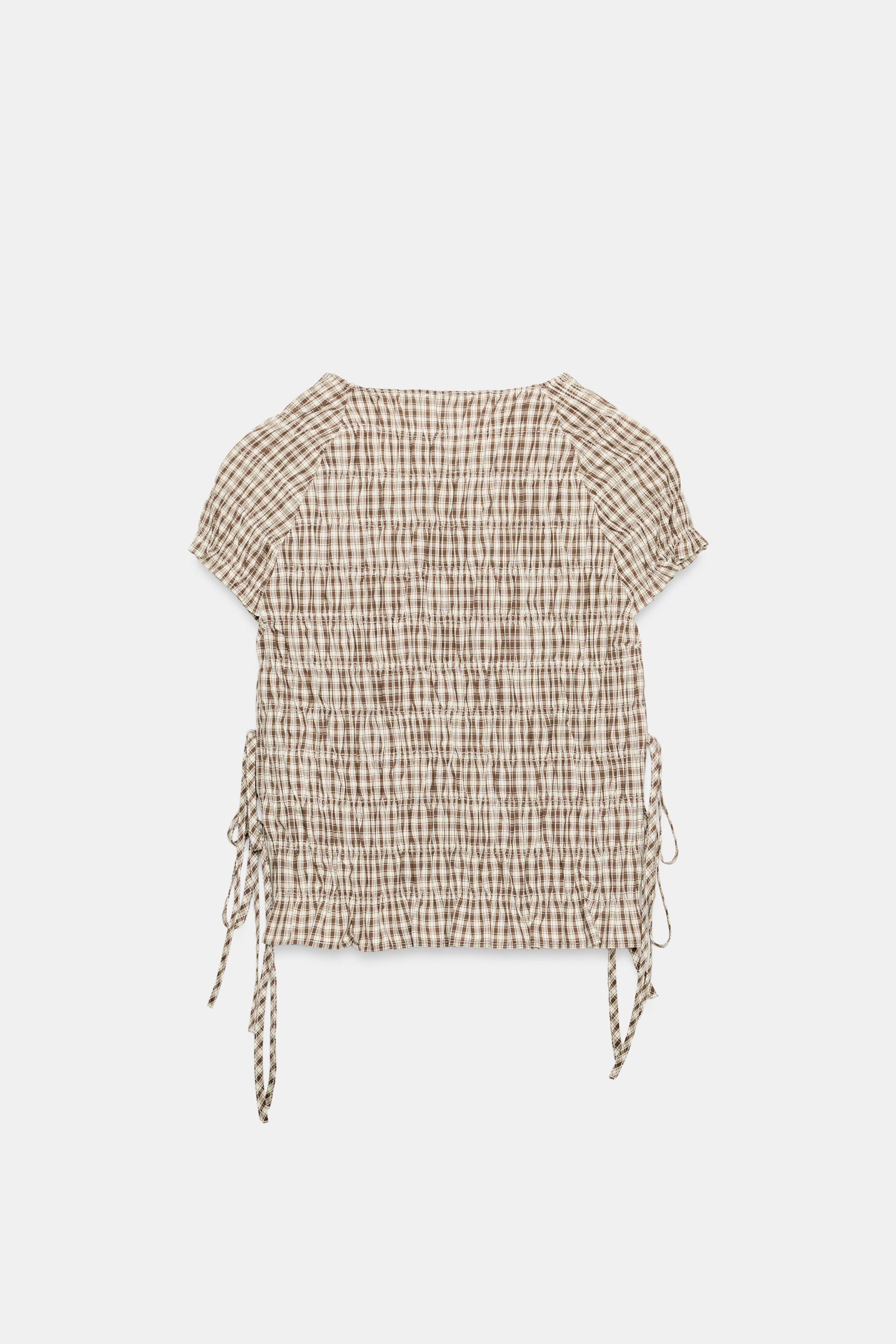 TOP POPELINE FRONCES CARREAUX