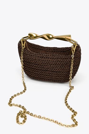 MINI BOLSO ASA METÁLICA - Chocolate de Zara