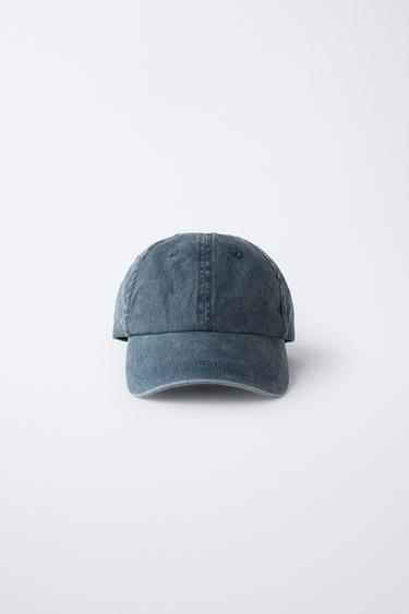 Zara WASHED EFFECT CAP - Blue