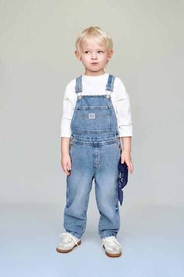 LONG DENIM DUNGAREES - Mid-blue by Zara