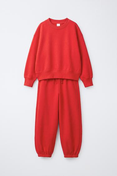 Zaras SWEATSHIRT OCH JOGGINGBYXASET - Röd