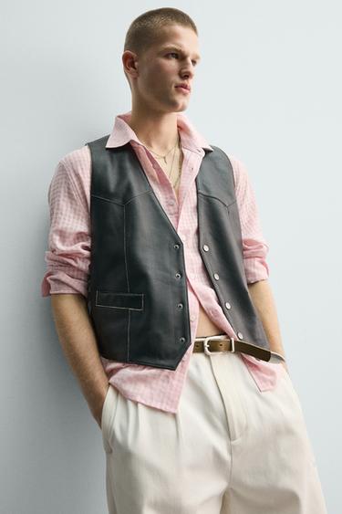 CHEMISE FLUIDE À CARREAUX - Rose pastel de Zara - Image 6