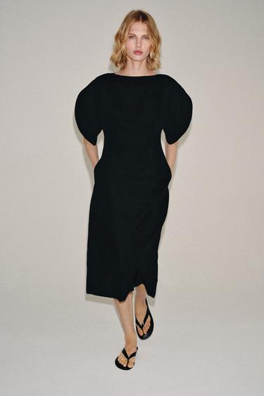 Zara ZW COLLECTION MIDI DRESS - Black