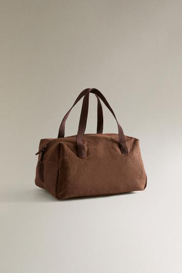 CANVAS WEEKENDER BAG - Brown by Zara - Image 1