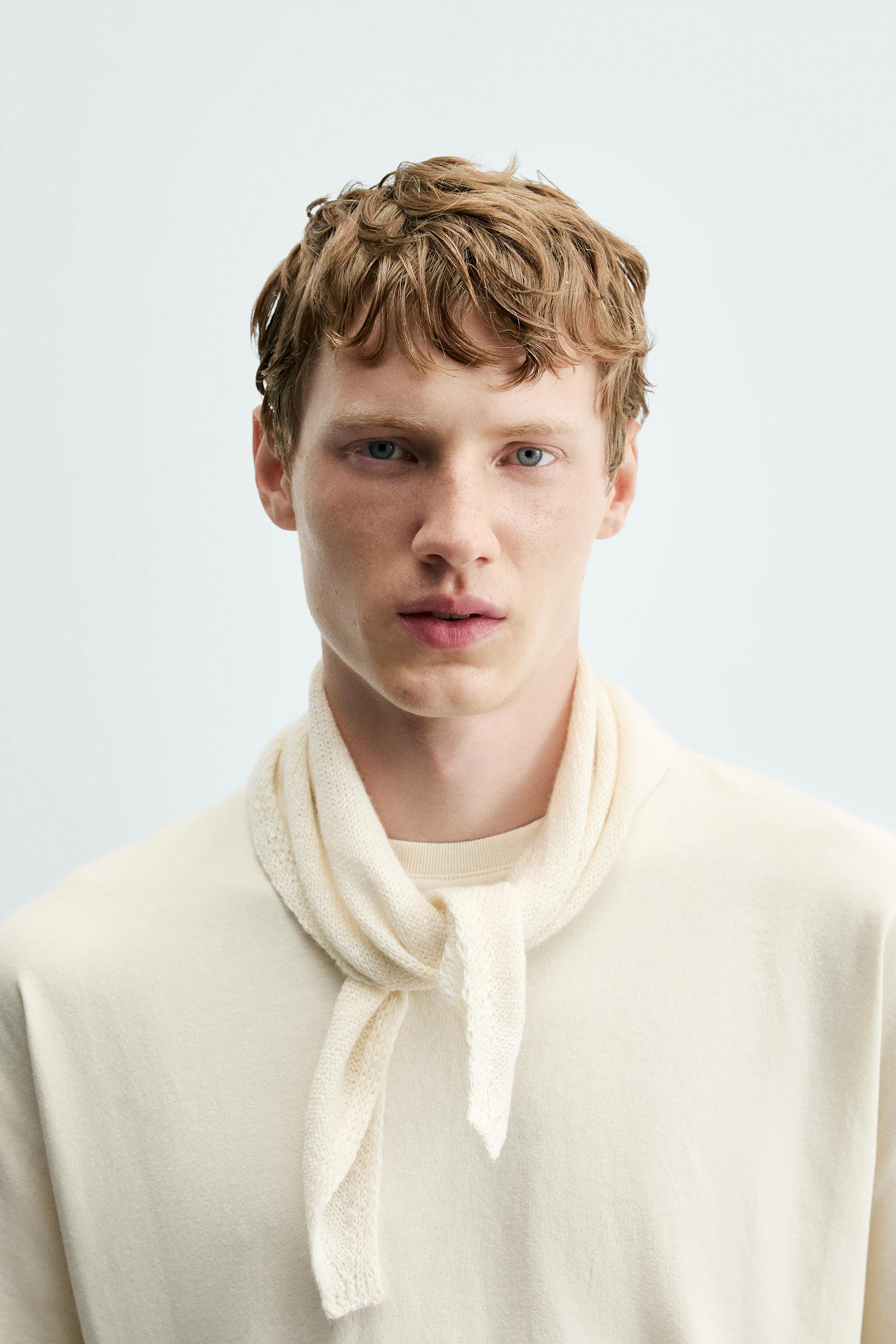 Мужские аксессуары Zara LINEN AND CASHMERE KNIT BANDANA