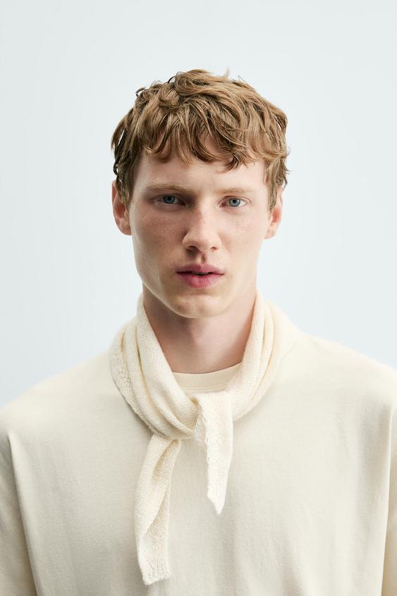 BANDANA EN MAILLE LIN ET CACHEMIRE - Écru de Zara - Image 0