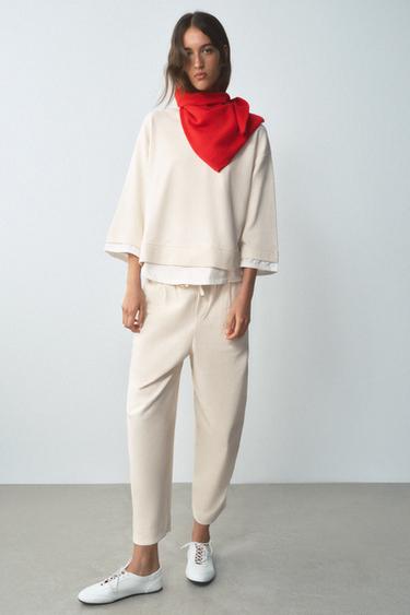 SUDADERA COMBINADA MANGA LARGA - Crudo de Zara