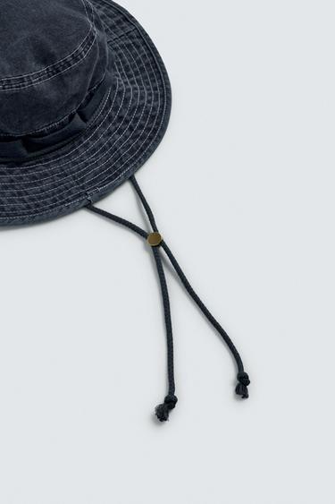 CHAPEAU BOB BORD LARGE - Bleu marine de Zara - Image 1