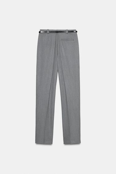 TROUSERS WITH BELT - Grey by Zara - Image 6