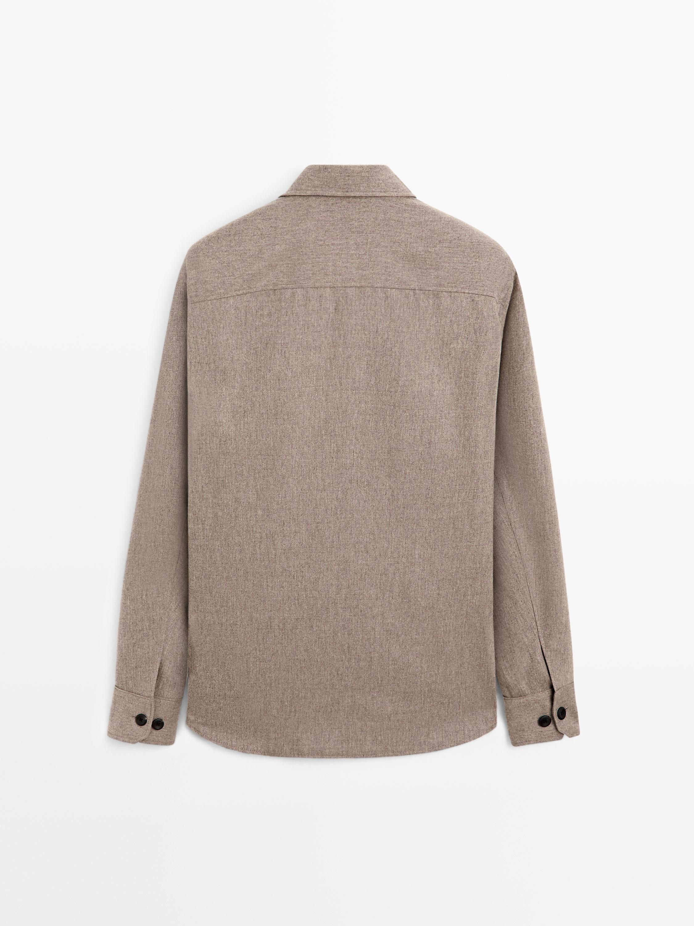 Wool blend overshirt with pockets - LIMITED