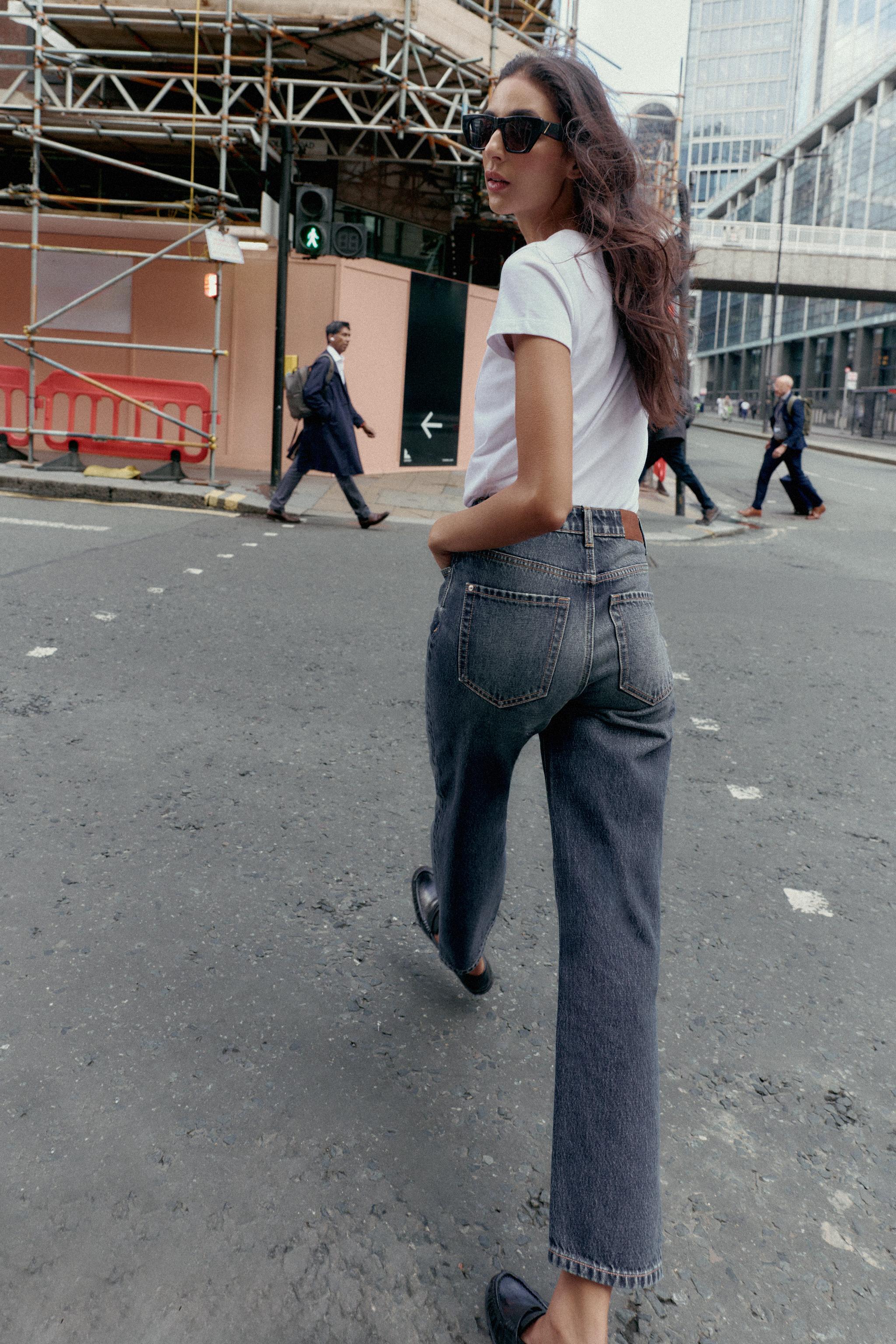 Z.05 HIGH WAIST RIGID MOM FIT JEANS - Blue | ZARA United States