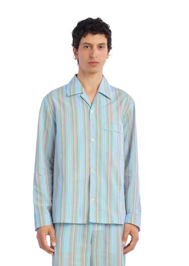 CAMISA RELAXED FIT JACQUARD RAYAS - Azul claro de Zara