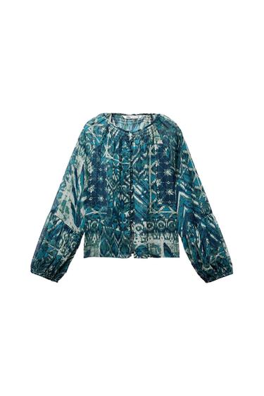 METALLIC THREAD PRINTED BLOUSE