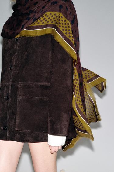 POLKA DOT PRINT SCARF - Brown by Zara - Image 1